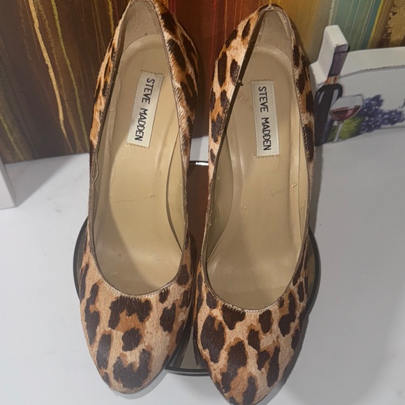 Steve Madden Bogarrt Pony Hair Leopard Print Heels - Women’s Size 8.5 M - Picture 10 of 11